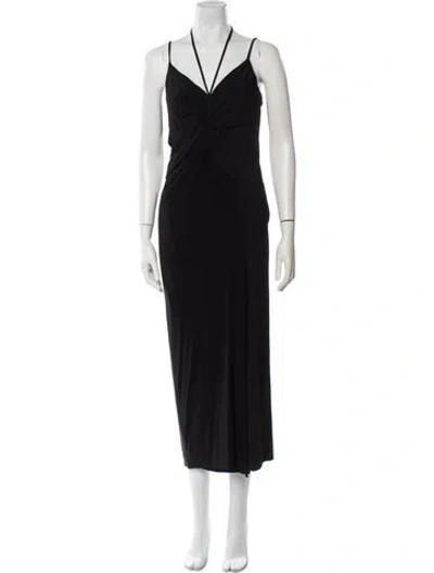 Pre-owned Jason Wu Collection V-neck Long Dress In Black
