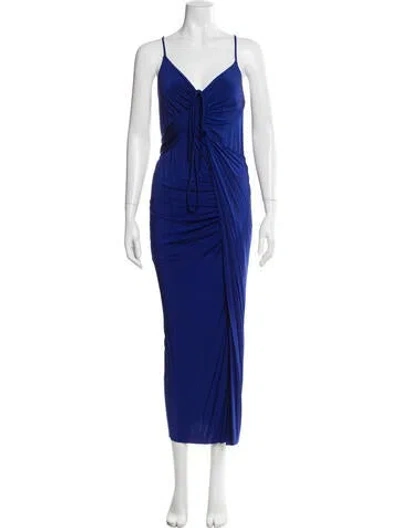 Pre-owned Jason Wu Collection V-neck Long Dress In Blue