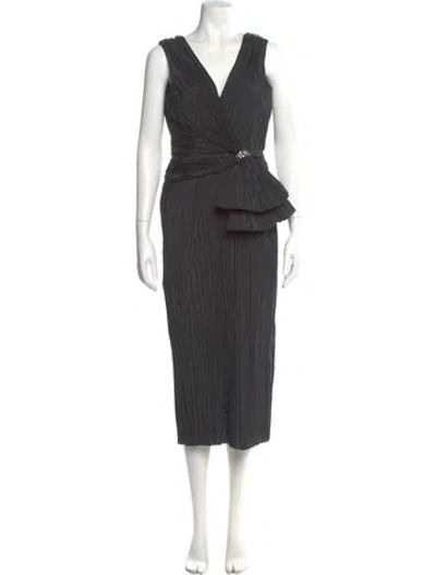 Pre-owned Jason Wu Collection V-neck Long Dress In Gray