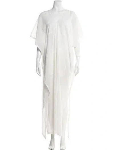 Pre-owned Jason Wu Collection V-neck Long Dress In Neutral