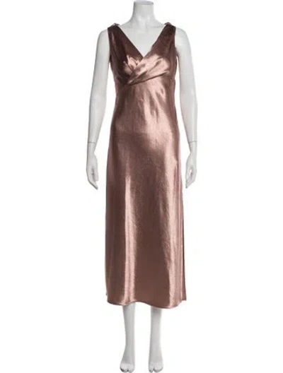 Pre-owned Jason Wu Collection V-neck Long Dress In Neutrals
