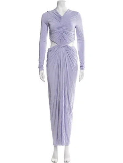 Pre-owned Jason Wu Collection V-neck Long Dress In Purple