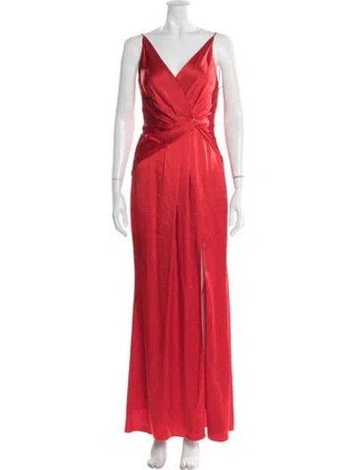 Pre-owned Jason Wu Collection V-neck Long Dress In Red