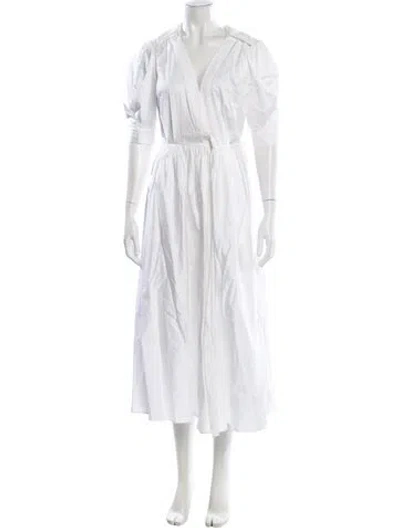 Pre-owned Jason Wu Collection V-neck Long Dress In White