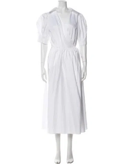 Pre-owned Jason Wu Collection V-neck Long Dress In White