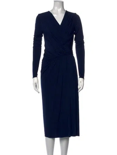 Pre-owned Jason Wu Collection V-neck Midi Length Dress In Blue