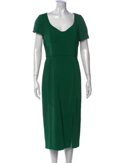 Pre-owned Jason Wu Collection V-neck Midi Length Dress In Green
