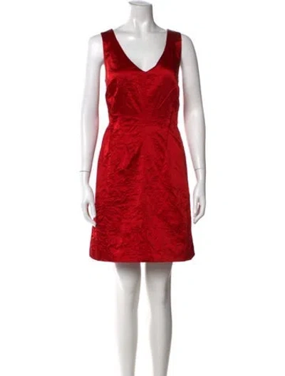 Pre-owned Jason Wu Collection V-neck Mini Dress In Red