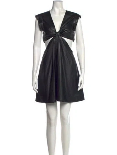 Pre-owned Jason Wu Collection V-neck Mini Dress W/ Tags In Black