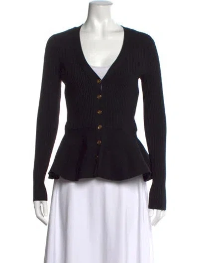Pre-owned Jason Wu Collection V-neck Sweater In Black