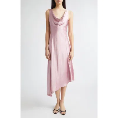 Jason Wu Collection Washed Satin Asymmetric Bias Cut Dress In Black