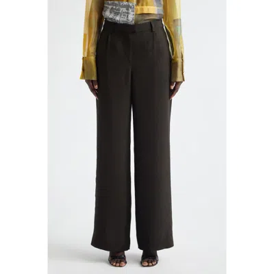 Jason Wu Collection Washed Twill Straight Leg Trousers In Brown