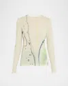 Jason Wu Collection Watercolor-print Merino Wool Sweater In Green