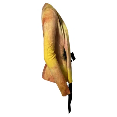 Pre-owned Jason Wu Collection Watercolor Tie Sweater In Yellow Cashmere