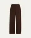 Jason Wu Collection Wide Leg Crepe Pants With Side Extens In Bark