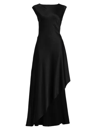 Jason Wu Collection Women's Asymmetric Satin Fit & Flare Gown In Black