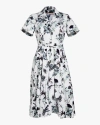 Jason Wu Collection Pleated Floral-print Dress In Floral Print Cotton In Pink