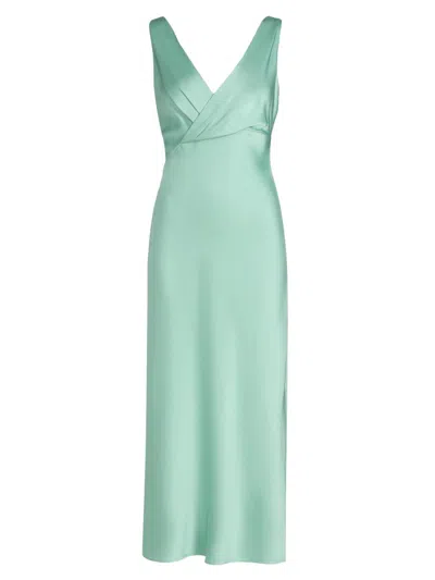 Jason Wu Collection Women's Crepe Satin V-neck A-line Maxi Dress In Green