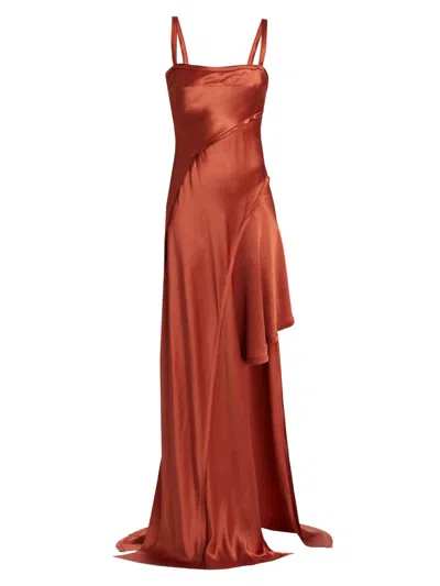 Jason Wu Collection Women's Crinkled Satin Bias Slip Gown In Brown