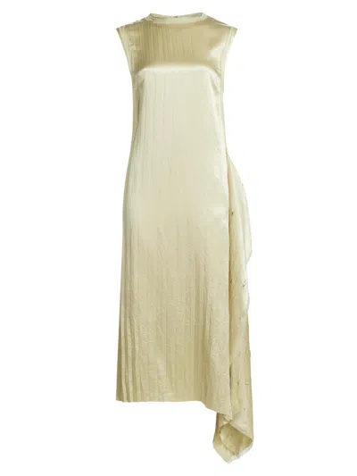 Jason Wu Collection Women's Crinkled Satin Laser-cut Shift Dress In Green