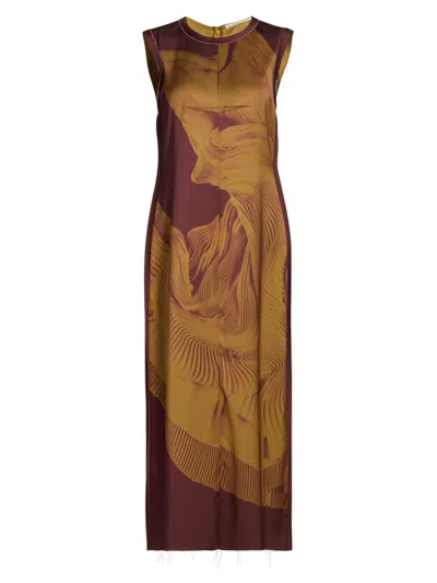 Jason Wu Collection Women's Dancing Pleat Double-face Satin Midi-dress In Multi