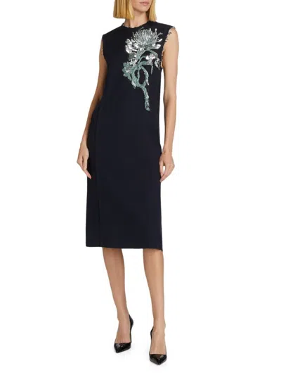 Jason Wu Collection Women's Floral Embellished Shift Dress In Black