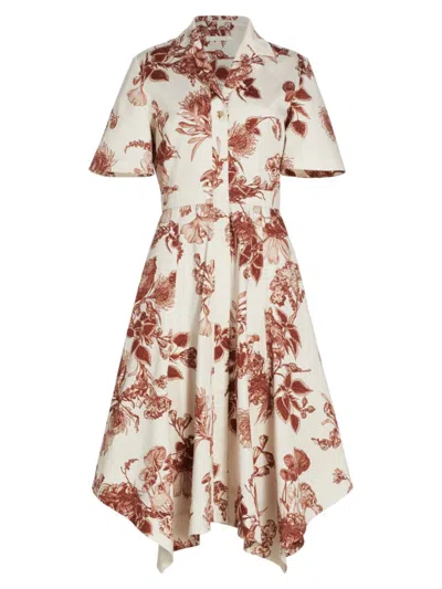 Jason Wu Collection Women's Forest Floral Cotton Handkerchief Midi-dress In Calico Rust