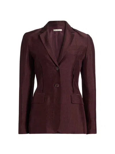 Jason Wu Collection Women's Notch Lapel Crinkled Satin Blazer