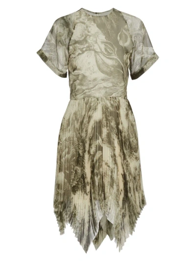 Jason Wu Collection Women's Oceanscape Print Short-sleeve Minidress In Cream Deep Olive