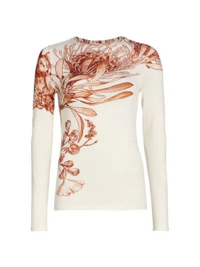 Jason Wu Collection Women's Pincushion Floral Top In Calico Rust