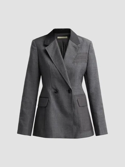 Jason Wu Collection Women's Tropical Wool Veiled Pocket Bar Jacket In Gray