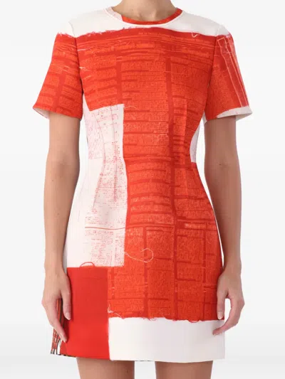 Jason Wu Collection X Robert Rauschenberg Artwork Mini Dress In Red