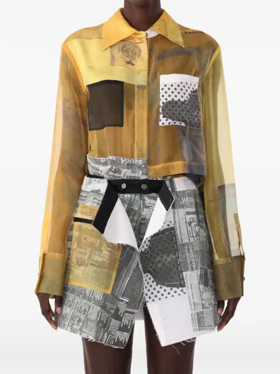 Jason Wu Collection Long-sleeve Collage Shirt In Yellow