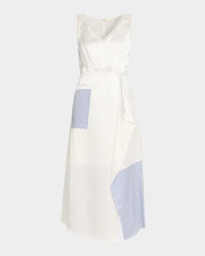 Jason Wu Collection X Robert Rauschenberg Patchwork Midi Dress In White