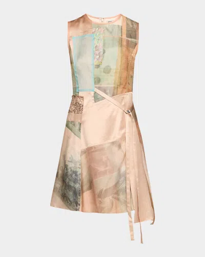 Jason Wu Collection X Robert Rauschenberg Patchwork Mini Dress In Multi