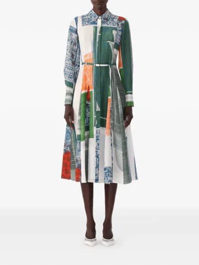 Jason Wu Collection X Robert Rauschenberg Platter-artwork Midi Shirt Dress In Multi