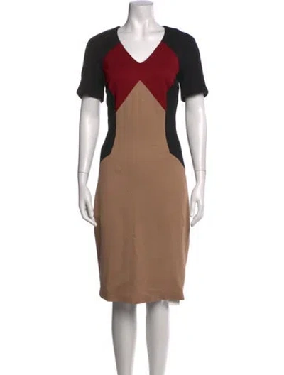 Pre-owned Jason Wu Colorblock Pattern Knee-length Dress In Neutrals