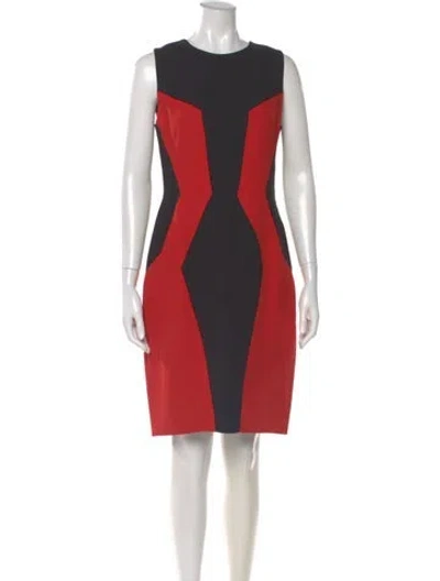Pre-owned Jason Wu Colorblock Pattern Knee-length Dress In Red
