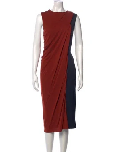 Pre-owned Jason Wu Colorblock Pattern Midi Length Dress In Black