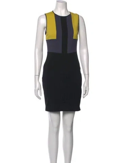 Pre-owned Jason Wu Colorblock Pattern Mini Dress In Black