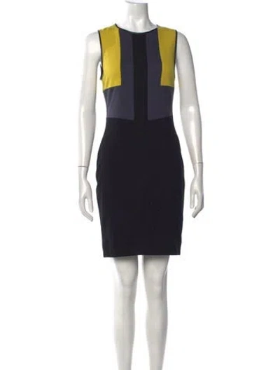 Pre-owned Jason Wu Colorblock Pattern Mini Dress In Black