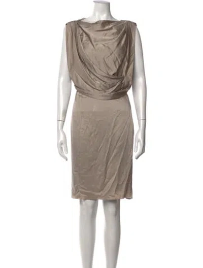 Pre-owned Jason Wu Cowl Neck Knee-length Dress In Neutrals