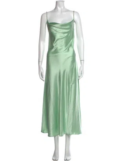 Pre-owned Jason Wu Cowl Neck Long Dress W/ Tags In Green