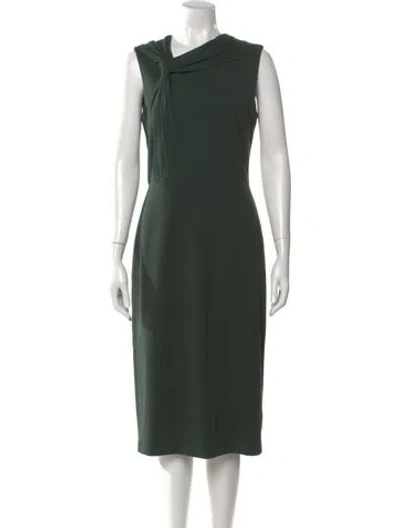 Pre-owned Jason Wu Cowl Neck Midi Length Dress In Green
