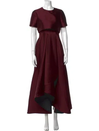 Pre-owned Jason Wu Crew Neck Long Dress In Burgundy
