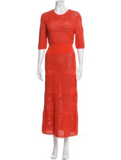 Pre-owned Jason Wu Crew Neck Long Dress In Orange
