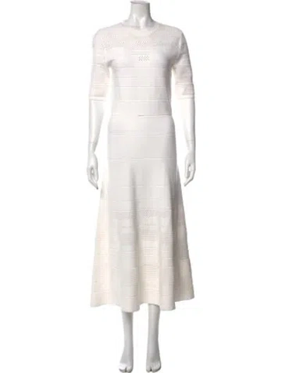 Pre-owned Jason Wu Crew Neck Long Dress In White