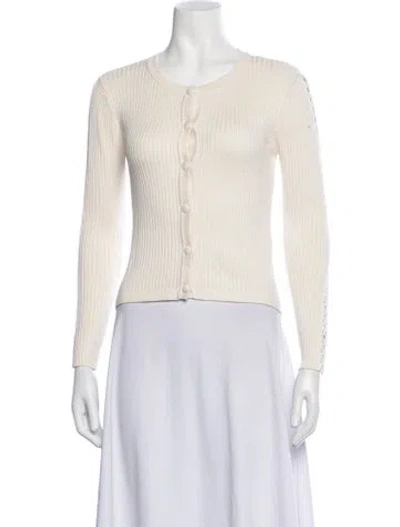Pre-owned Jason Wu Crew Neck Long Sleeve Button-up Top In Neutrals