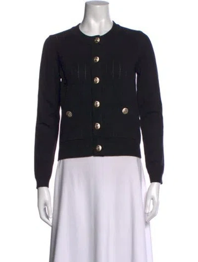 Pre-owned Jason Wu Crew Neck Long Sleeve Button-up Top W/ Tags In Black