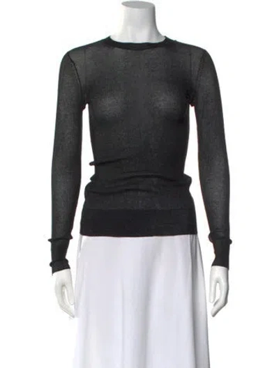 Pre-owned Jason Wu Crew Neck Long Sleeve Top In Gray